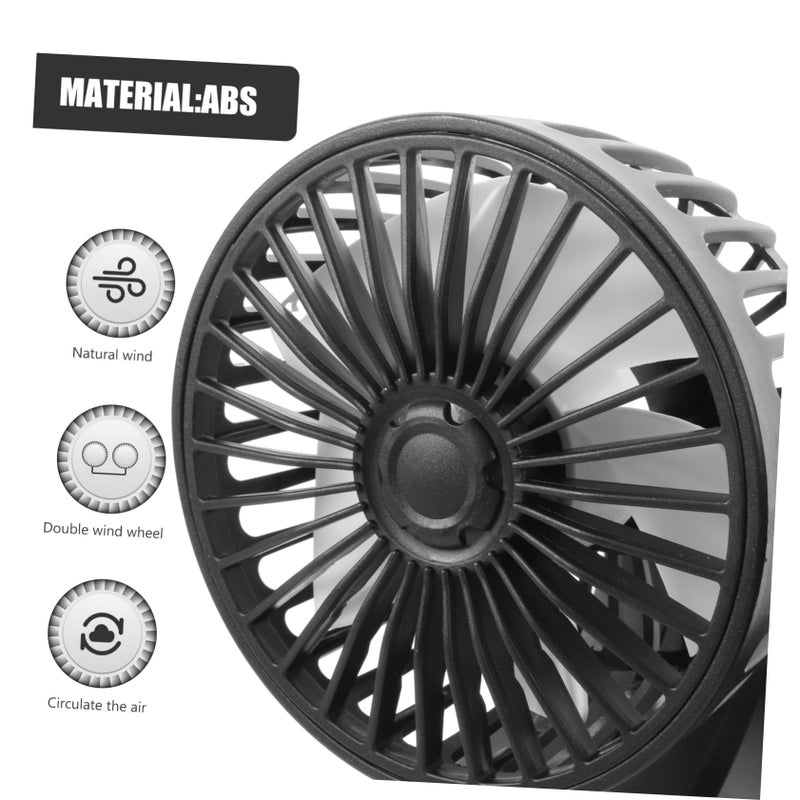 Double Head Mini Car Fan Portable 360 Degree Rotatable Air Circulator 1 Item - Image 5