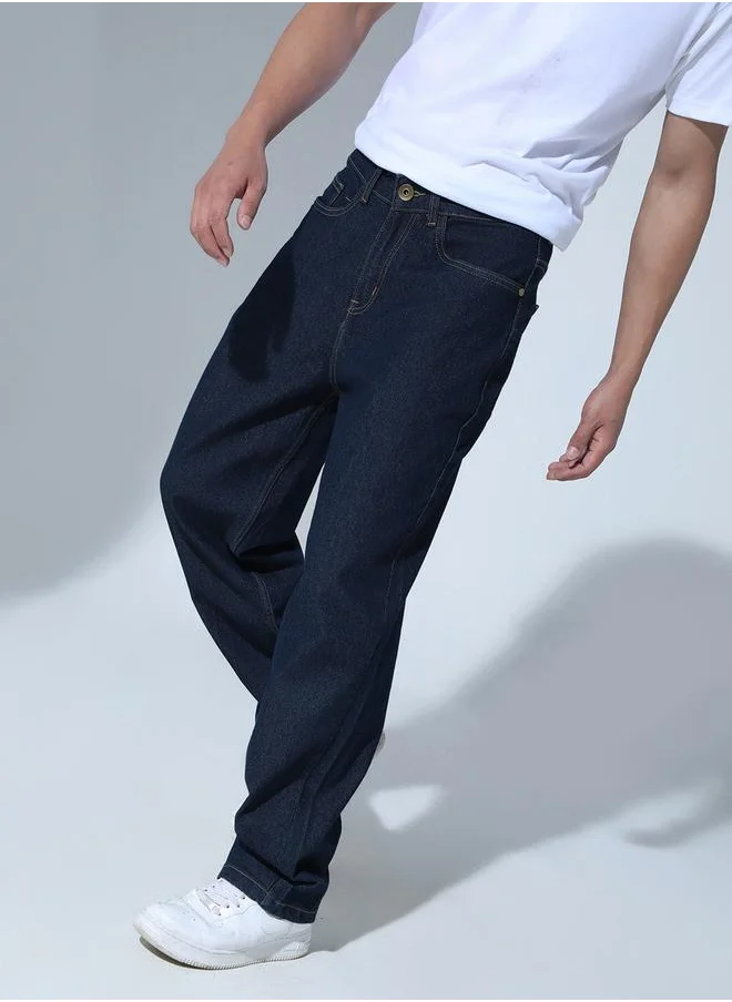 Hubberholme Indigo Relaxed Fit Jeans Solid design crafted from 100% Cotton with Button closure.