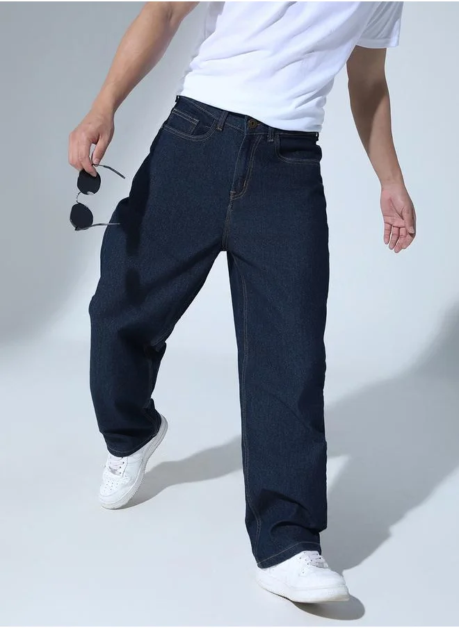 Hubberholme Indigo Relaxed Fit Jeans Solid design crafted from 100% Cotton with Button closure.