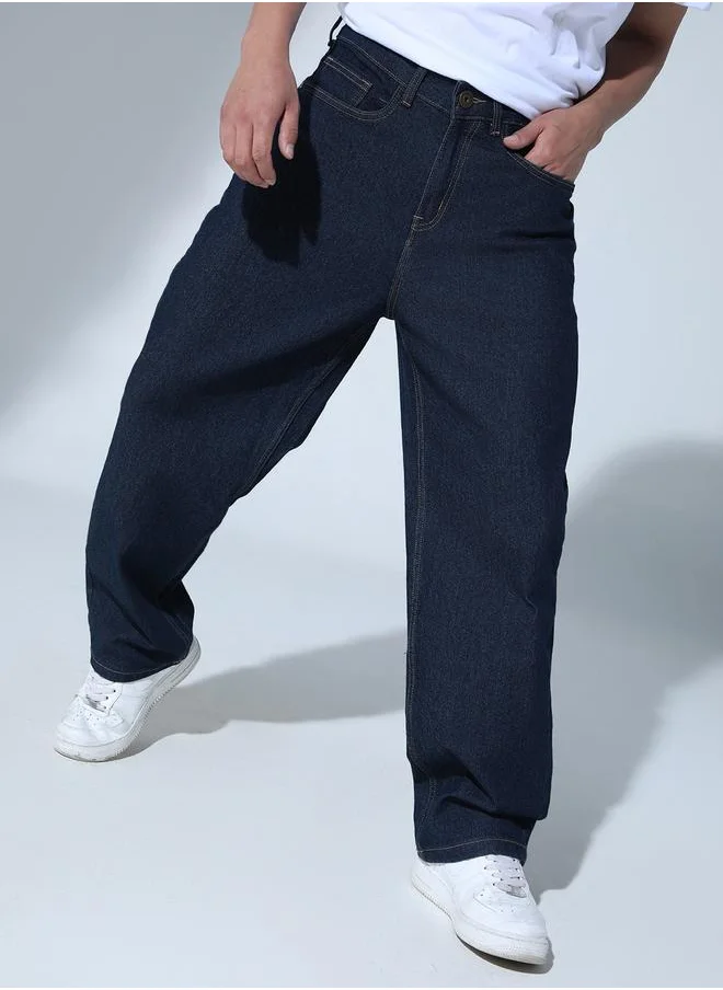 Hubberholme Indigo Relaxed Fit Jeans Solid design crafted from 100% Cotton with Button closure.