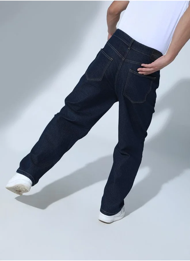Hubberholme Indigo Relaxed Fit Jeans Solid design crafted from 100% Cotton with Button closure.