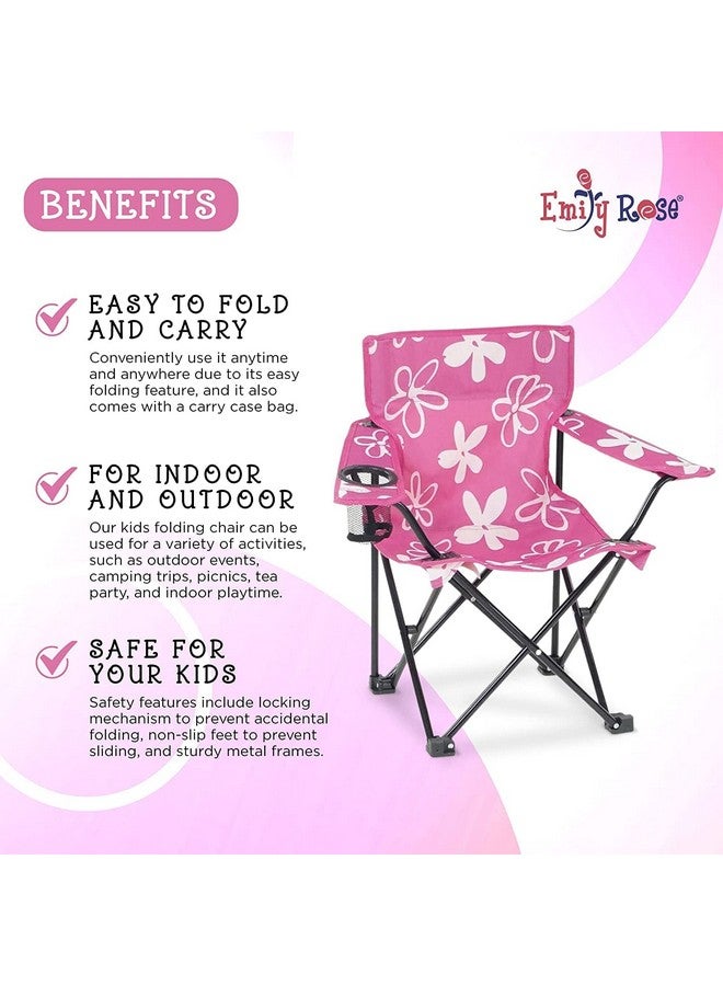 Emily Rose Kids Folding Chair | USA Company | Pink Kid Beach Chair with Safety Lock- Camping Chair for Girls Toddler with Cup Holder & Carry Case- Tailgate, Travel, Beach, Lawn- for Indoor & Outdoor - Image 5