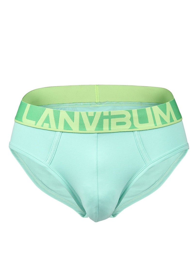 LANVIBUM Cotton Mid-rise Men's Underwear Green 