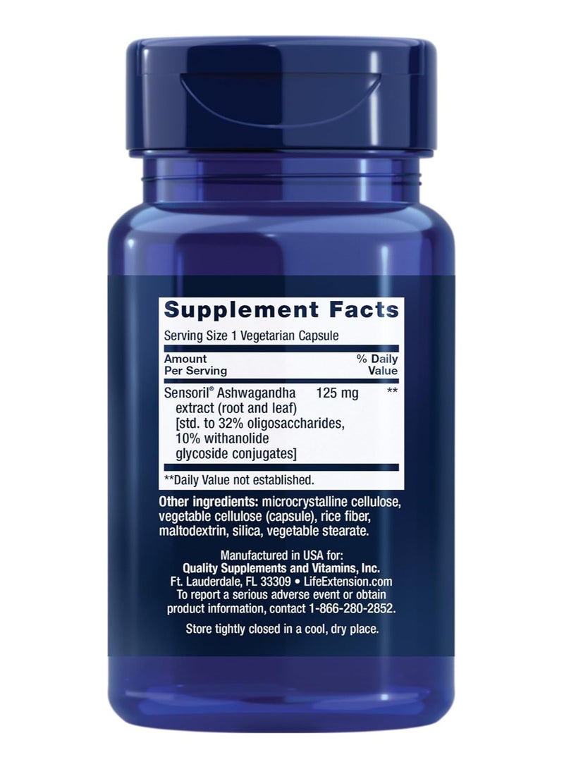 Life Extension Optimized Ashwagandha - 60 Vegetarian Capsules (125 mg per Capsule) - Image 2