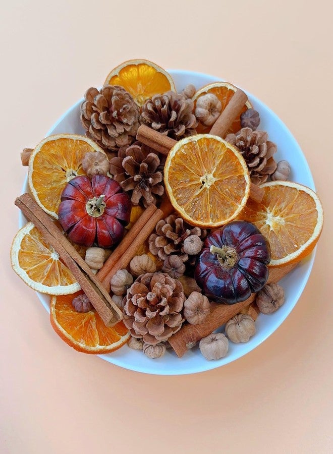 Apragaz Fall Potpourri Bowl Filler with Mini Pumpkin, Cinnamon Stick, Dried Orange Slices, Pine Cone-Perfect for Farmhouse Harvest Christmas Thanksgiving Autumn Halloween Fall Potpourri - Image 1
