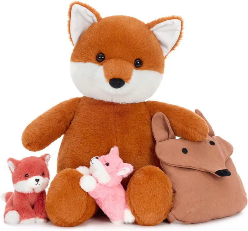MorisMos Fox Cuddly Toy XXL with Baby Shoulder Bag, Children's Girls Gift - Image 1
