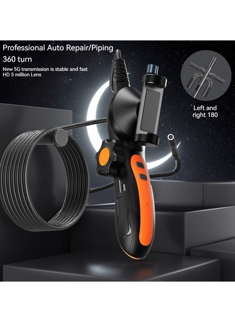 ASIV - Wifi Borescope, Two-Way 360° Rotatable Lens, Industrial Endoscope With Articulated Snake Camera, Illuminated Video Inspection Mirror for Automobiles and Aircraft Machinery - 1.5M Hard Wire - Image 1