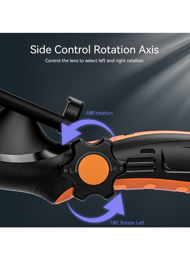 ASIV - Wifi Borescope, Two-Way 360° Rotatable Lens, Industrial Endoscope With Articulated Snake Camera, Illuminated Video Inspection Mirror for Automobiles and Aircraft Machinery - 1.5M Hard Wire - Image 1