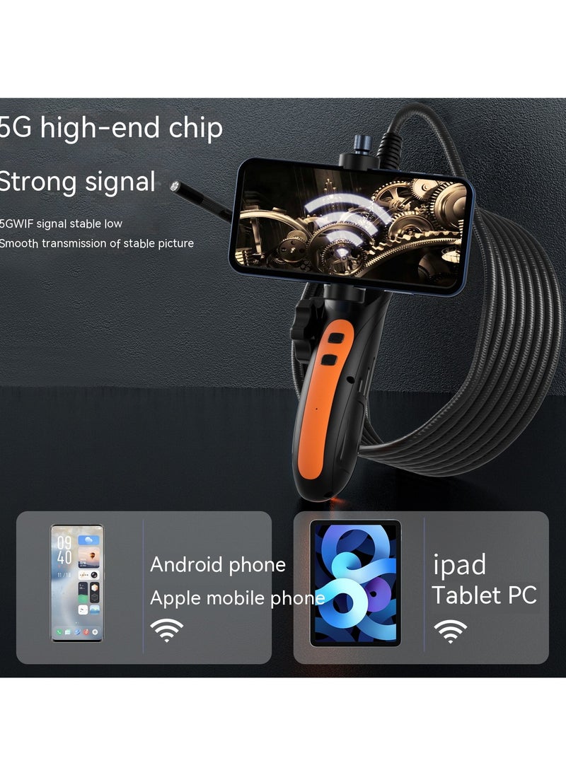 ASIV - Wifi Borescope, Two-Way 360° Rotatable Lens, Industrial Endoscope With Articulated Snake Camera, Illuminated Video Inspection Mirror for Automobiles and Aircraft Machinery - 1.5M Hard Wire - Image 1