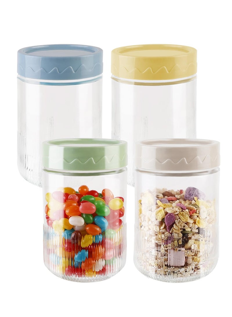 Barakah 4 Pack 16oz Wide Mouth Glass Mason Jars with Lids, Airtight Storage for Overnight Oats, Snacks, Salads and Meal Prep - Image 1
