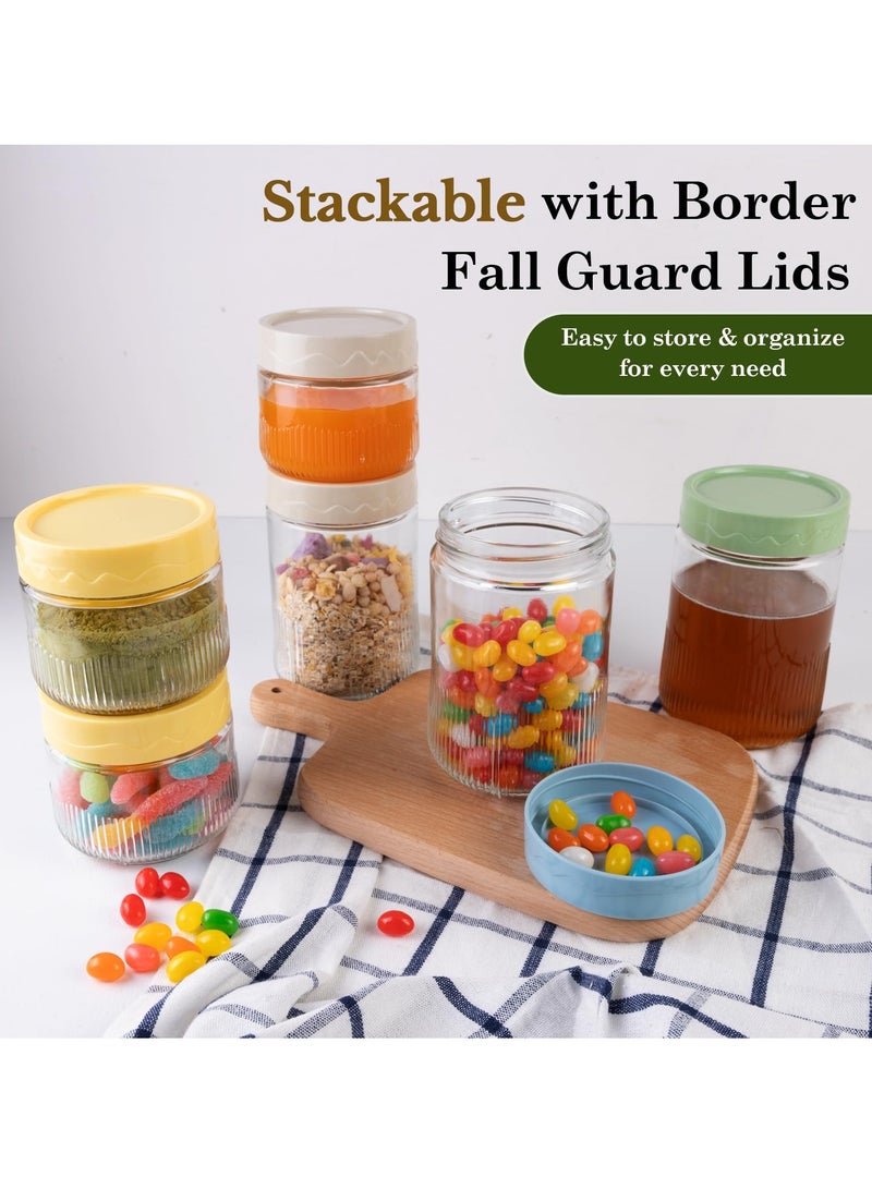 Barakah 4 Pack 16oz Wide Mouth Glass Mason Jars with Lids, Airtight Storage for Overnight Oats, Snacks, Salads and Meal Prep - Image 5