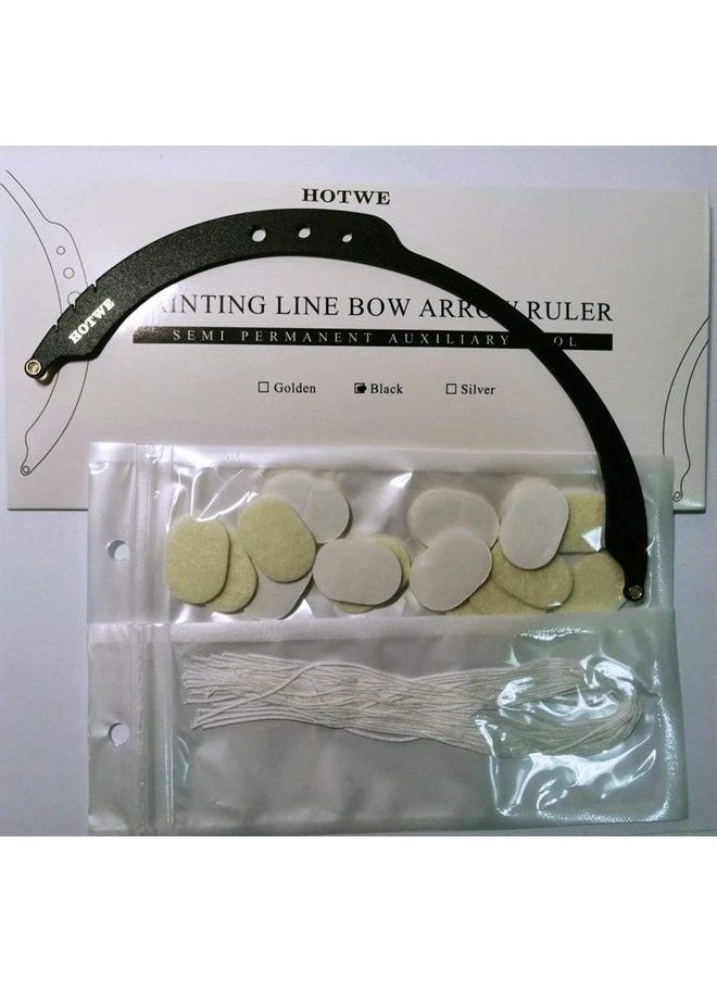 HOTWE - Eyebrow Mapper with Strings, String/symetric brow drawing marking ruler, Microblading Line Marker Ruler Eyebrow Tattoo Measuring Tool With 10pcs Thread Lines for Eyebrow Mapper (Black) - Image 1