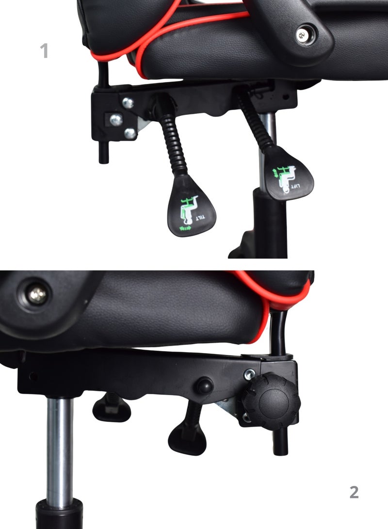 MAAS Adjustable Gaming Chair With Armrest And Head Support Pillow, Office Chair With Adjustable Armrests, 360 Degree Rotatable Chair Seat, 50X60X120 cm - Image 5