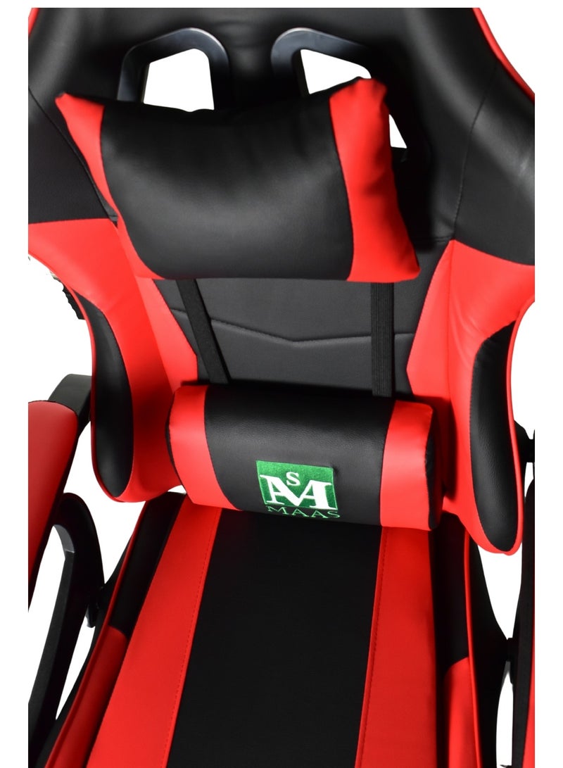 MAAS Adjustable Gaming Chair With Armrest And Head Support Pillow, Office Chair With Adjustable Armrests, 360 Degree Rotatable Chair Seat, 50X60X120 cm - Image 4
