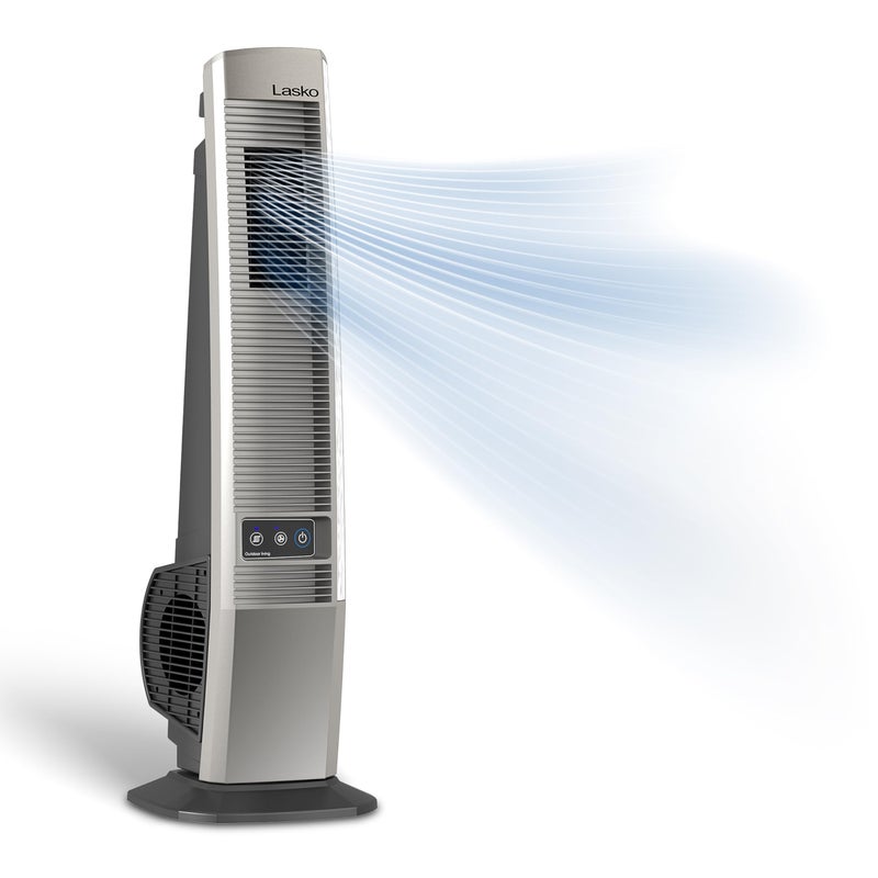 Lasko Lasko Outdoor Living Oscillating Tower Fan for Decks Patios and Porches 10 Foot Power Cord 4 Refreshing Speeds 42 Beige YF202 