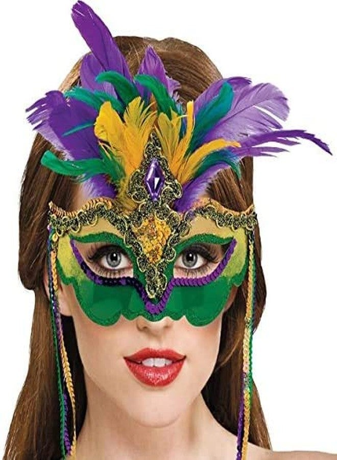 Cleacloud Mardi Gras Sequin Feathers Mask Venetian Carnival Masquerade Mask for Women Feather Decorations Halloween Party Cosplay - Image 2
