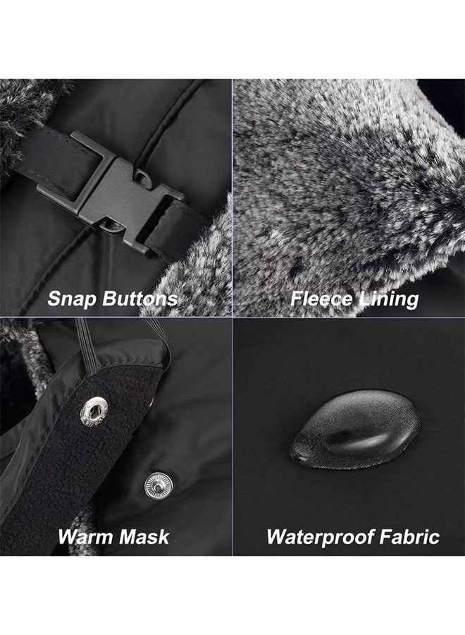 YJ Winter Warm Hat With Detachable Mask,Winter Hats for Men Women,Winter Thick Hat, Trapper Ushanka Hat with Ear Faps Cold Weather Warm Fur Snow Ski Hat - Image 5