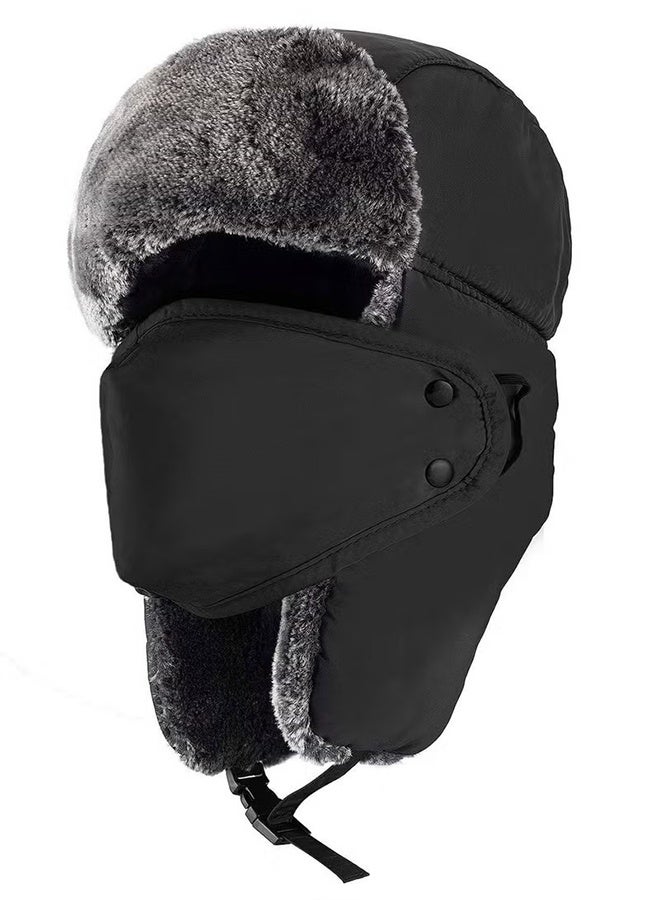 YJ Winter Warm Hat With Detachable Mask,Winter Hats for Men Women,Winter Thick Hat, Trapper Ushanka Hat with Ear Faps Cold Weather Warm Fur Snow Ski Hat - Image 1