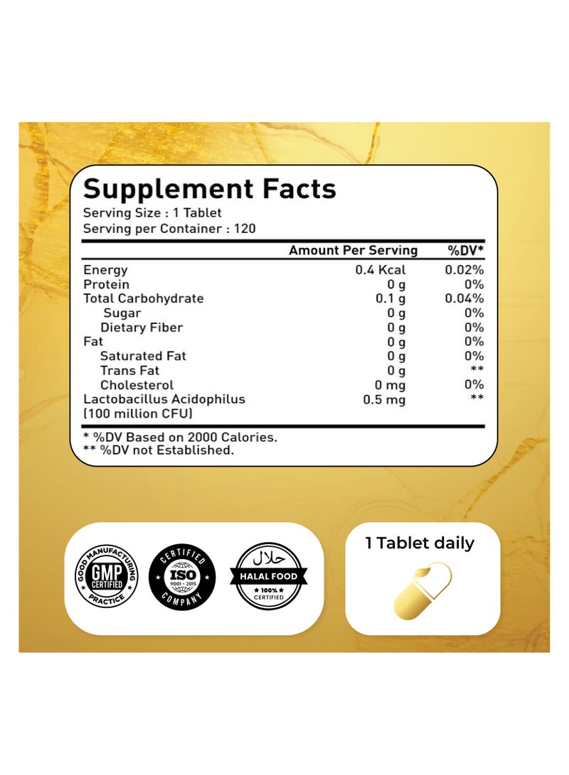 Natrolina Probiotic 100 Million | Healthy Metabolism | Promotes Digestion & Immunity - 120 Tablets  - Image 2