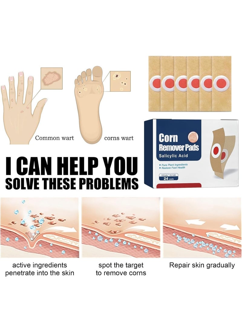 MQ 24 Pack Corn Remover Pads, Corn & Callus Removal for Feet, Corn Removal Plaster with Hole, Say Goodbye to Corns and Calluses, Skin Exfoliation and Repair, Revitalized Foot Health  - Image 3