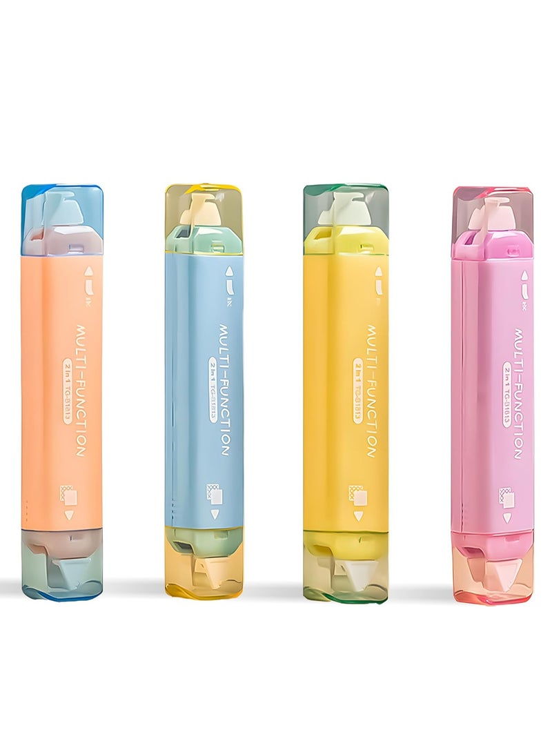 KASTWAVE 4Pcs Whiteout Correction Tape, 2 in1 Double Sided Tape Roller, Cute Quick Dry Japan White Out, with Permanent Double Sided Adhesive Tape Roller Runner, Easy To Use Applicator, School Office Supplies - Image 1