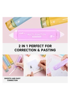 KASTWAVE 4Pcs Whiteout Correction Tape, 2 in1 Double Sided Tape Roller, Cute Quick Dry Japan White Out, with Permanent Double Sided Adhesive Tape Roller Runner, Easy To Use Applicator, School Office Supplies  - Image 2