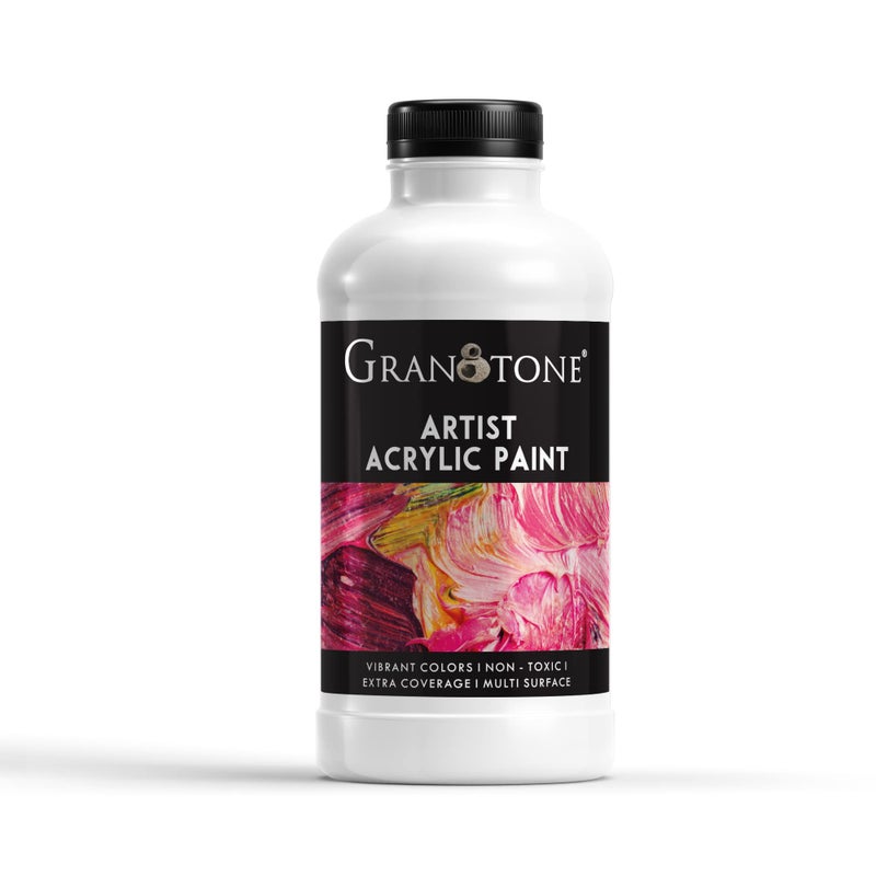 GRANOTONE Acrylic Colour | 500 ml (White) | Rich Pigment, Non-Cracking Art & DIY Paint | Suitable for Canvas, Wood, Leather, Earthenware, and Metal - Image 1