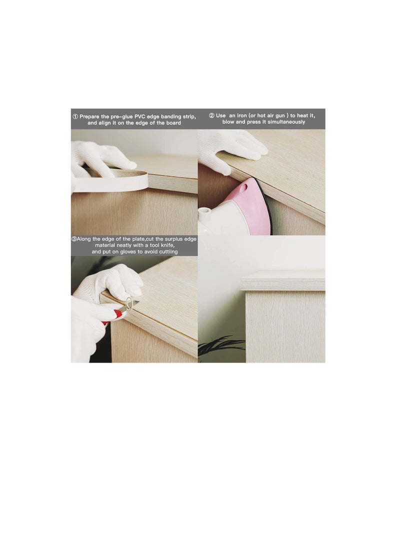 ROBUSTLINE Robustline White Melamine Edge Banding with Glue, 20MM X 50MTR size, Iron-On for Easy DIY Application  - Image 3