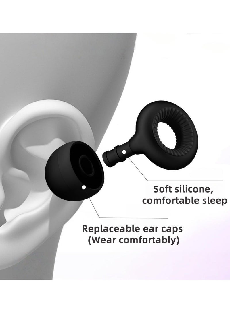 جوسيردا® حلقة الأذنين للنوم ، حماية السمع الناعمة القابلة لإعادة الاستخدام في سدادات الأذن السيليكون مع 8 نصائح الأذن في XS / S / M / L وحالة التخزين ، للنوم ، وحساسية الضوضاء ، والتركيز العميق ، والسفر - الأسود - Image 5