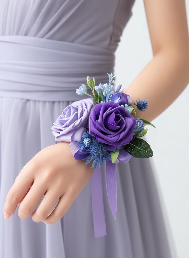 InnoGear Artificial Flowers, 50 Pcs Shades of Purple Foam Fake Roses Bulk with Stems for Decoration Celebration DIY Wedding Bouquets Centerpieces Bridal Shower Party Christmas Tree - Image 5