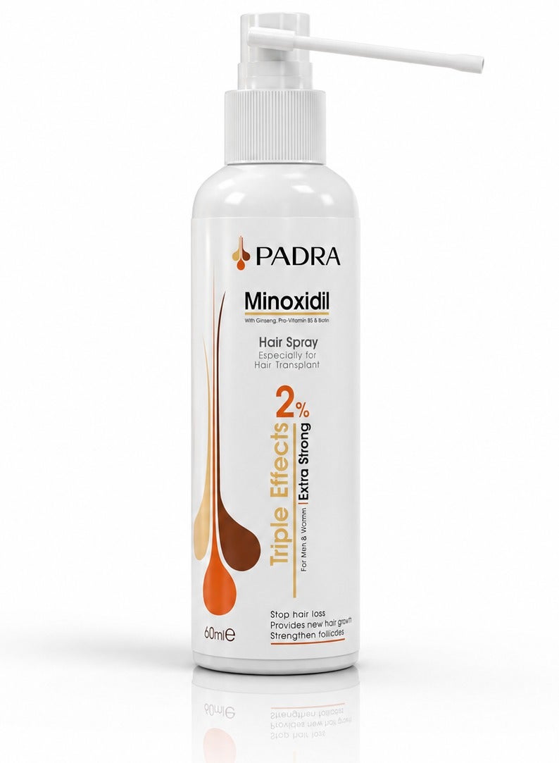 Padra Minoxidil 2% Spray | Triple Effects | Beard For Men & Women | Extra Strong 60Ml - Image 1