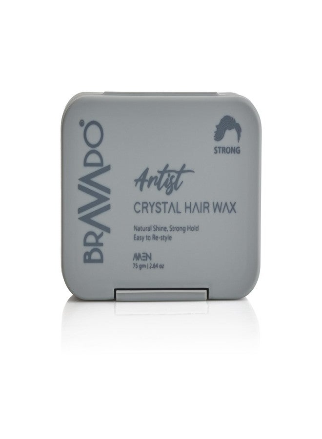 برافادو شمع تصفيف الشعر كريستالي من برافادو للرجال | ثبات قوي، لمعان طبيعي، غير لزج | مع الشوفان الأسود والليسيثين | شمع تصفيف شعر بلمسة نهائية لامعة لإضفاء كثافة وملمس مميزين | 75 غرام - Image 1