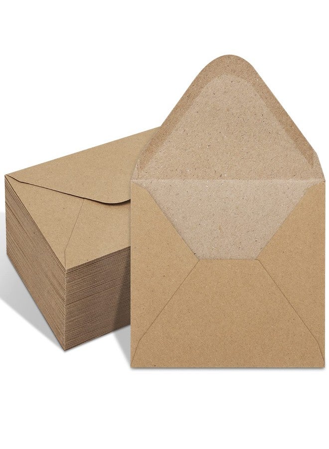 Keketer 50 Pack A4 Envelopes, V-Flap Kraft 4x6 Card Envelopes for Engagement Invites, Weddings Invitation, Birthday Party, Baby shower, RSVP-4.5 x 6.4 Inches (Brown Kraft) - Image 1