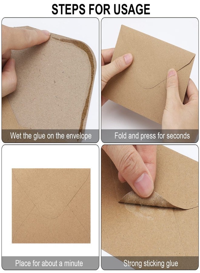 Keketer 50 Pack A4 Envelopes, V-Flap Kraft 4x6 Card Envelopes for Engagement Invites, Weddings Invitation, Birthday Party, Baby shower, RSVP-4.5 x 6.4 Inches (Brown Kraft) - Image 3