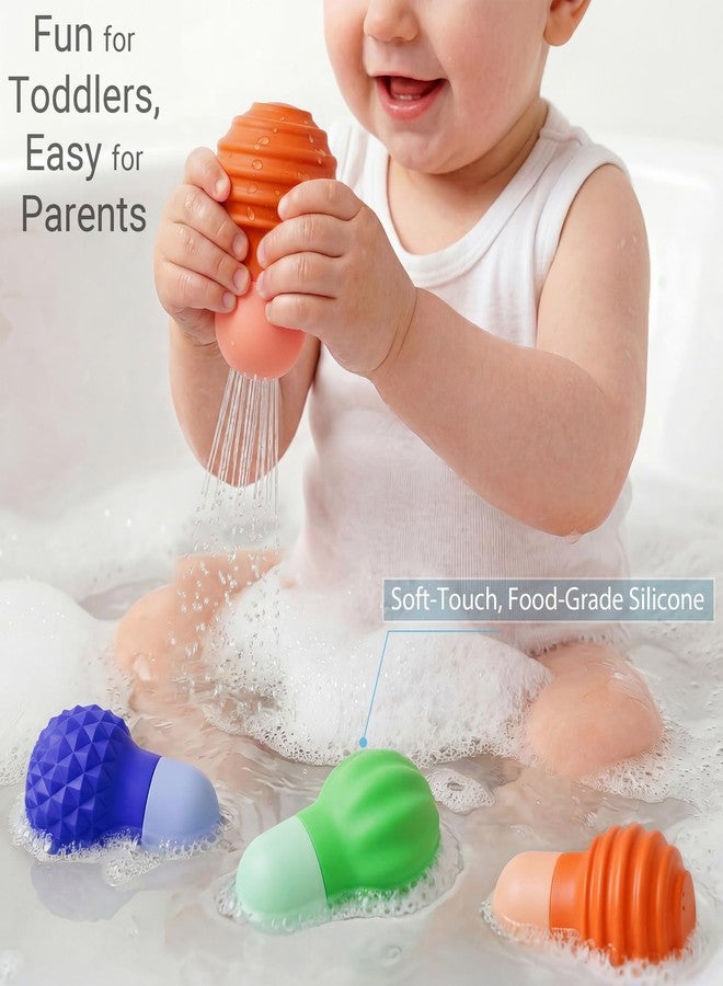 luckdoor Sensory Squeezing Water Bath Toys for Toddlers,3PCS Bath Tub Pool Floating Toys for Babies Kids 1-3，Textured Fidget Toys Stocking Stuffers Gifts for Girls Boy 18+ Months - Image 2