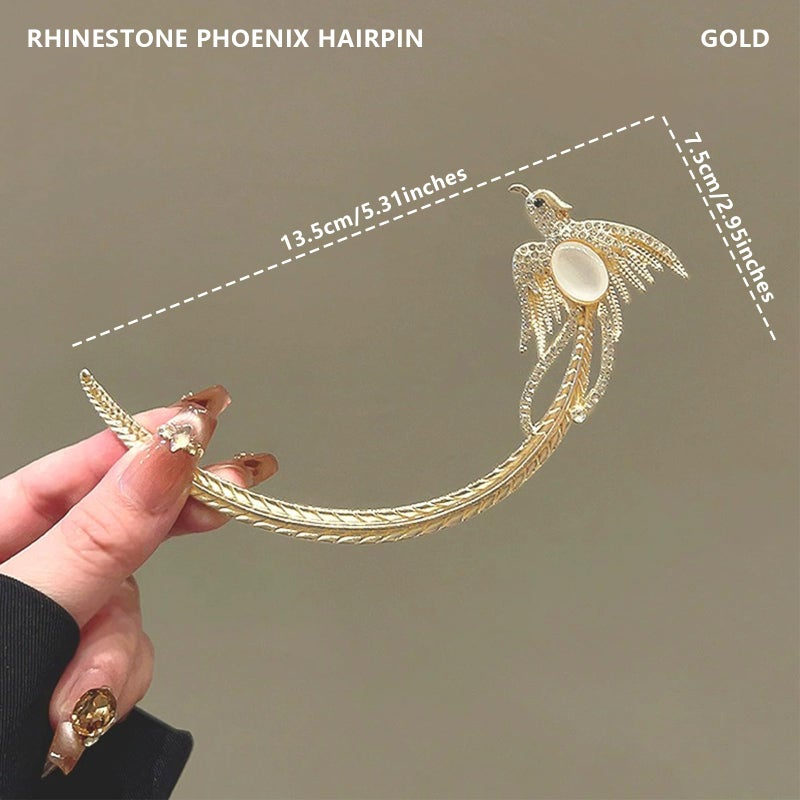 Snmzlc 2 Pcs Chinese phoenix Hair sticks for buns,Hair pins for women,Buns and Updos with No Hair Damage,Metal French Pin Great Hold,Suitable for fine & thick hairUS373 (Gold + Silver) - Image 2