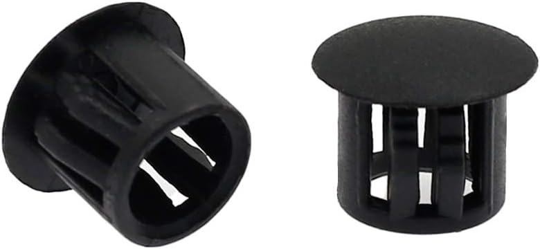 Suiwotin 60PCS 10mm (3/8") Black Hole Plugs Plastic Flush Type Hole Plugs Snap in Locking Hole Tube, Furniture Fencing Post Pipe Insert End Caps (Black) - Image 3