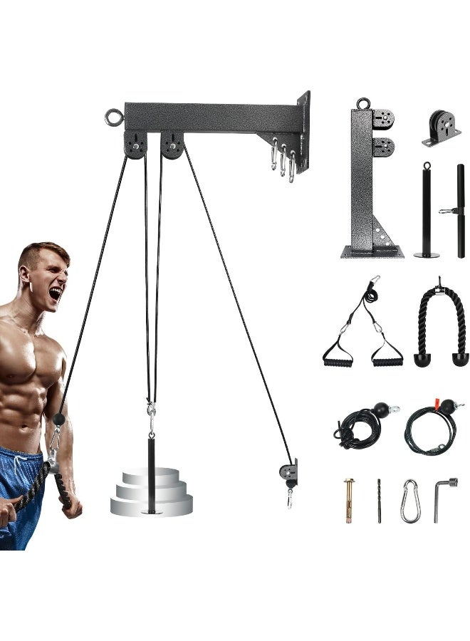 TRENDBOX Pulley System Gym Tricep Rope Pull Down Training Cable Machine, LAT Pulldown Attachments for Home and Gyms - Image 4
