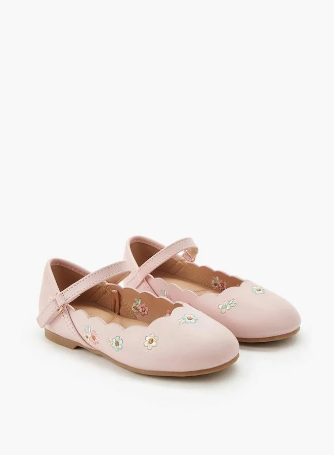 JUNIORS Girls Hook And Loop Ballerina Shoes