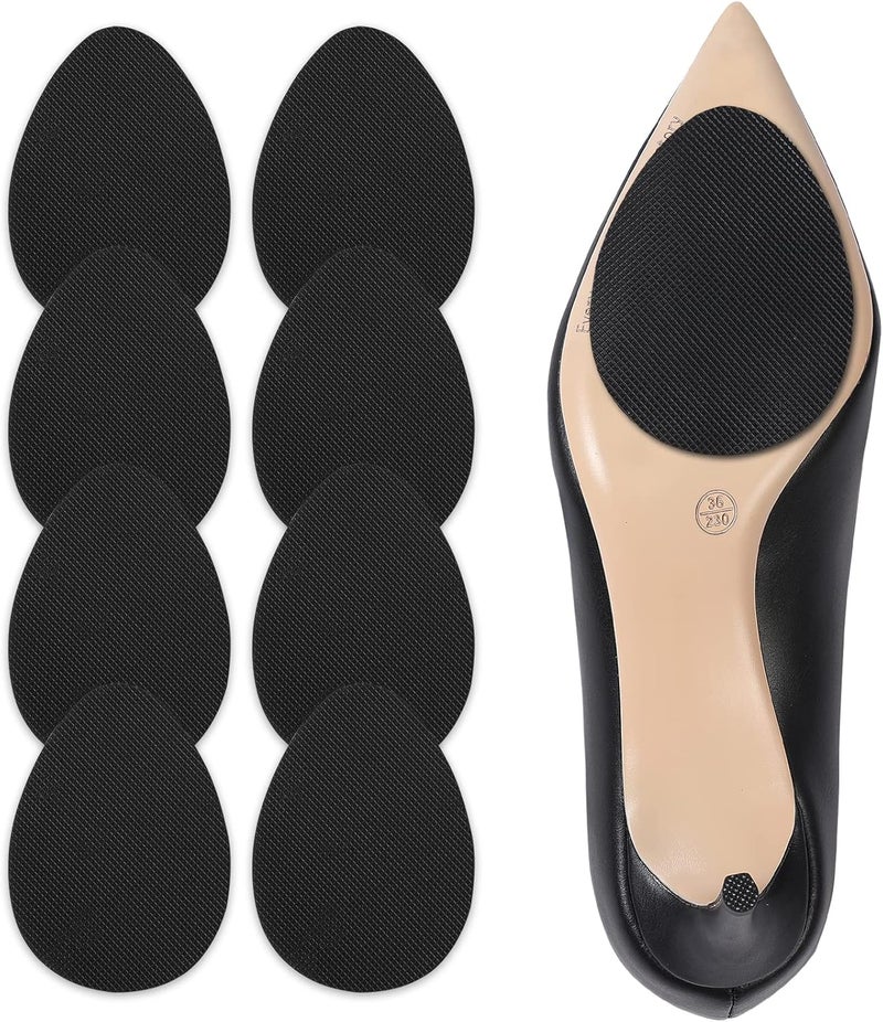 Ashoesert Non Slip Shoes Pads Adhesive Shoe Protectors, Anti Slip Shoe Grips Stickers, Non Slip Shoes Cover Bottoms (Black - 4 Pairs) - Image 1
