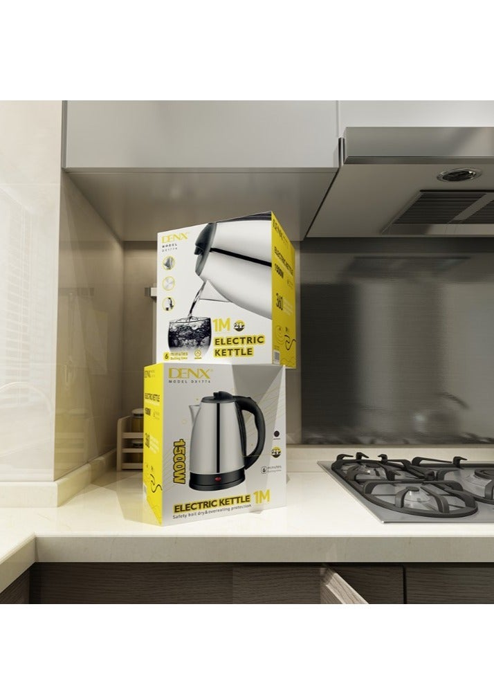 Denx Fast And Safe Electric Water Kettle With A Capacity Of 1.8 Liters DX1744 - Image 5