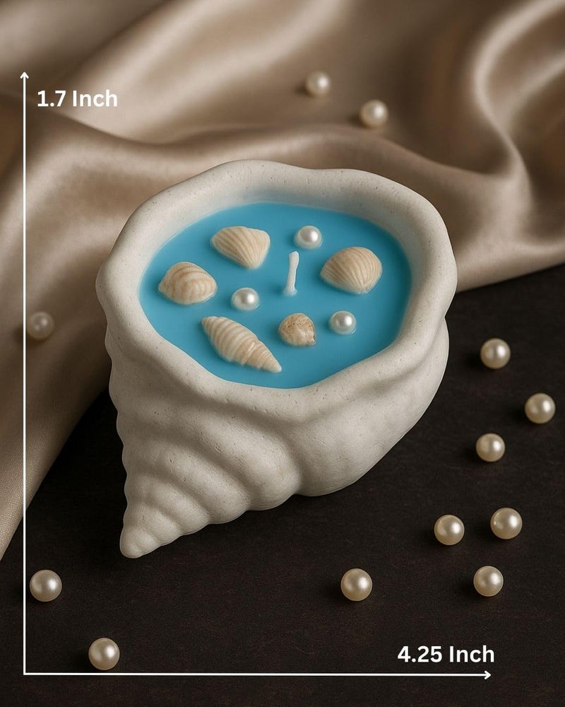 CHRONIKLE Seashell Glow Candle | Handcrafted Scented Soy Wax Candle for Home Décor, Pooja, Festive Lighting & Gifting - Image 3
