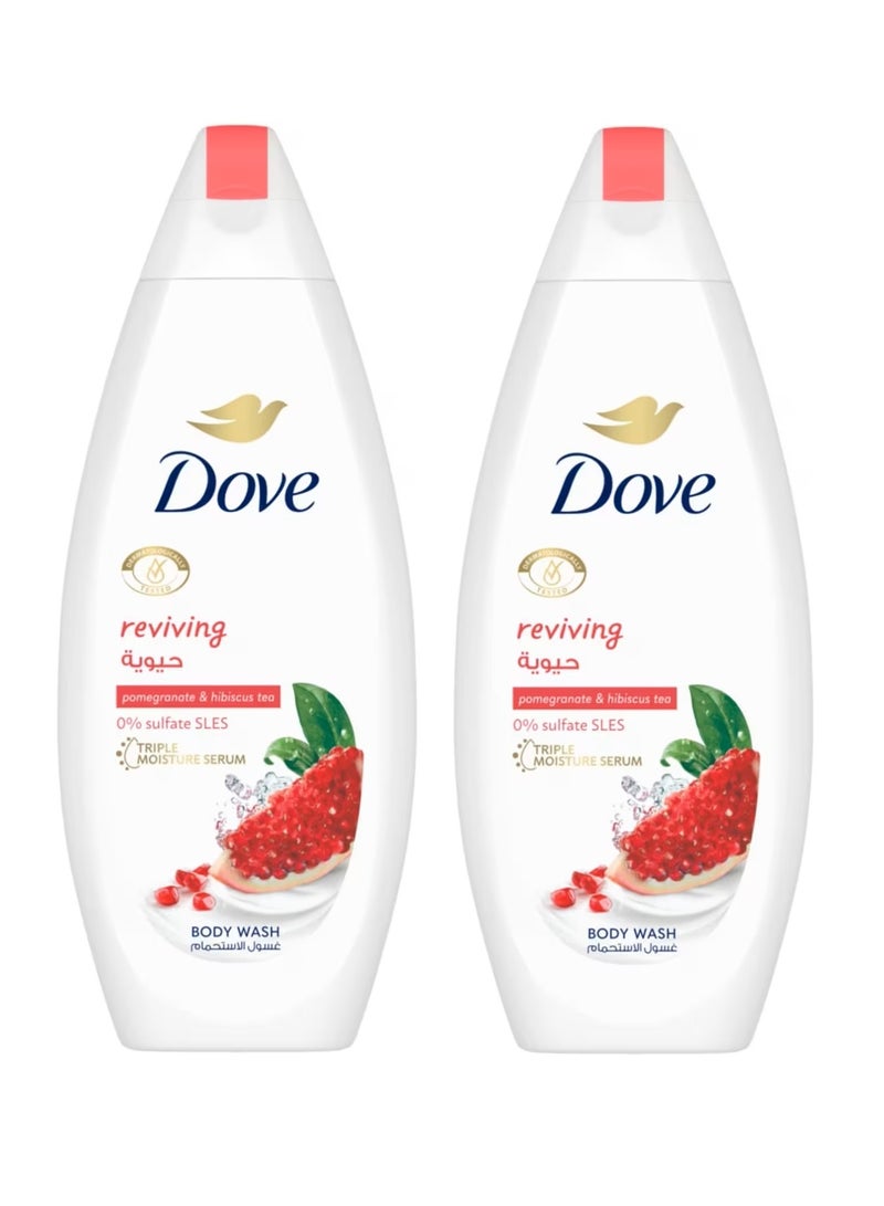 Dove (Dove) Reviving  Body Wash Pomegranate and Hibiscus Tea, 250 ml Pack of 2 - Image 2