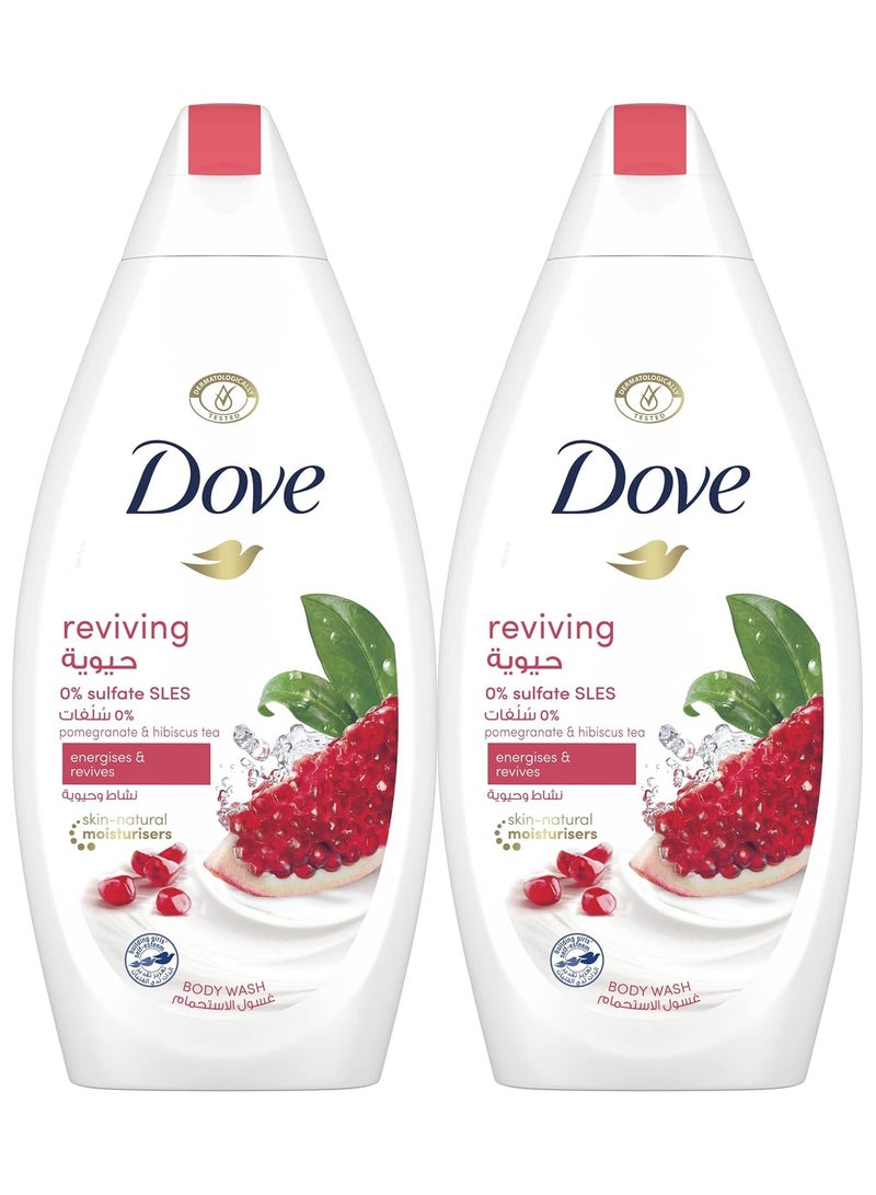 Dove (Dove) Reviving  Body Wash Pomegranate and Hibiscus Tea, 250 ml Pack of 2 - Image 1