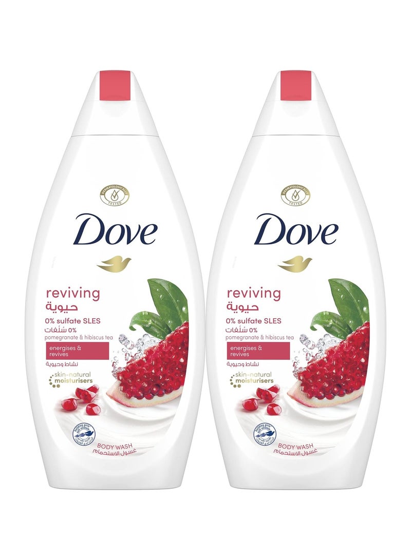 Dove (Dove) Reviving  Body Wash Pomegranate and Hibiscus Tea, 250 ml Pack of 2 - Image 3