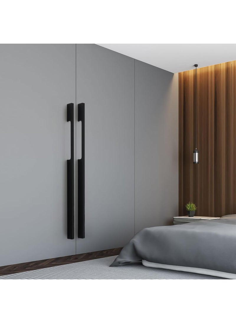 HARMONUS HARMONUS Fancy Aluminium Kitchen Cabinet HandlePull HandleDoor HandleDrawer HandleGlossy Black Finish Aluminium Alloy 36 INCH 4 PCS HCBLACKSAC27436 INCH  - Image 1
