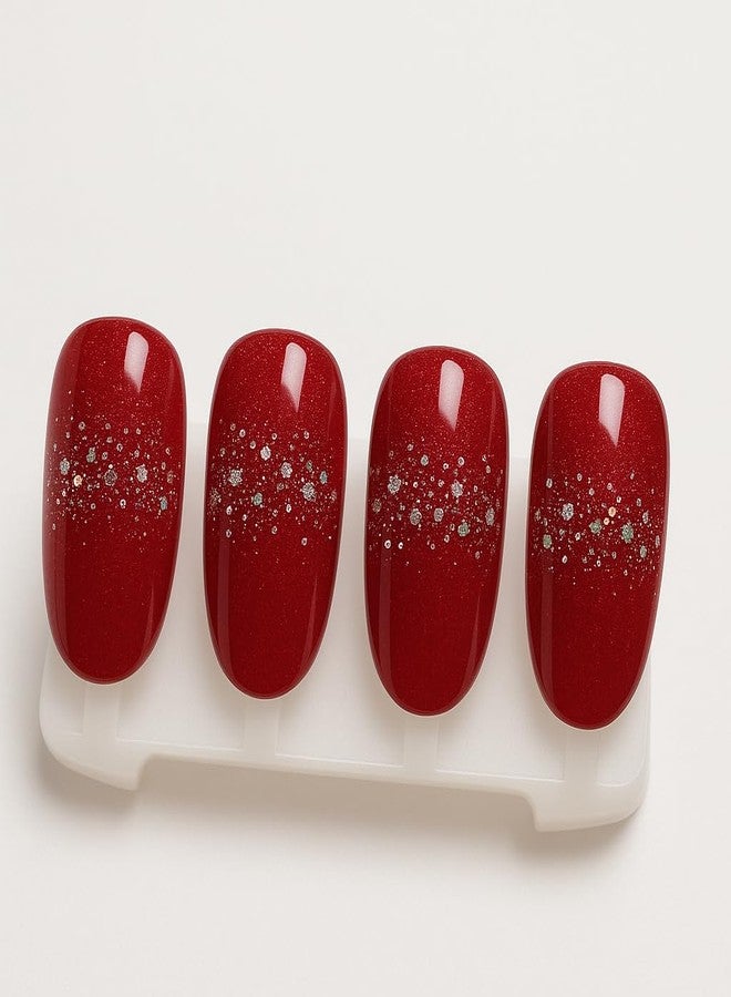 Dkriva Glitter Press Artificial False Nails With Glitter Full Cover Reusable Stick on Nails Acrylic Glitter Glue on Nails for Women Nail Decorations(12 Pcs / 1 Box)(Multi Colour & Design)(4 PACK) - Image 1