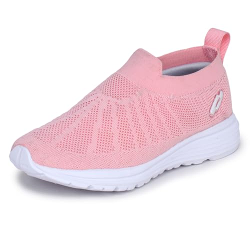 TRASE Sports Slip-On Shoes for Kids | Knitted Upper Lightweight Footwear for Boys & Girls | Comfortable EVA Sole and Breathable Shoes for Walking & Play (Pink, 13C UK) - Image 1