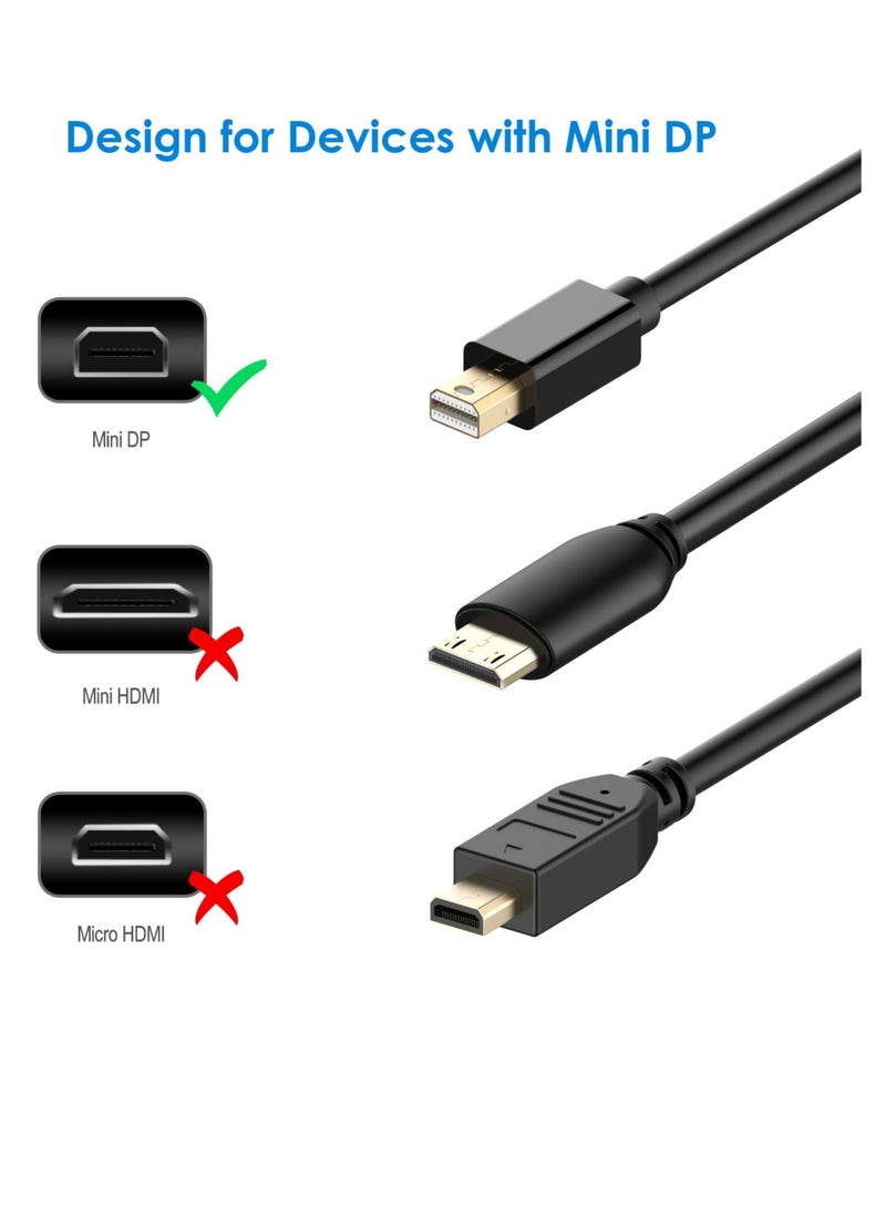 Generic Mini DisplayPort (Mini DP) to HDMI Cable, 6 Feet, Black  - Image 2