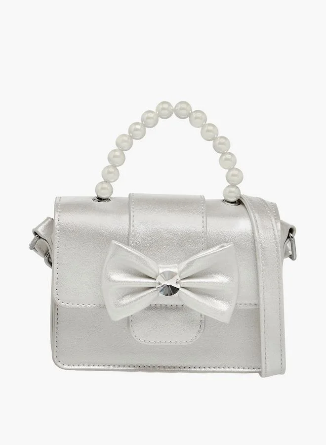 Celeste Bow Applique Crossbody Bag with Pearl Handle Ramadan Collection